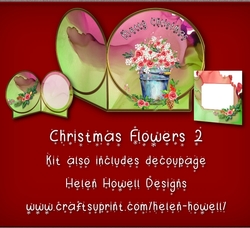 Christmas Flowers 2 - Cut and Fold Card
