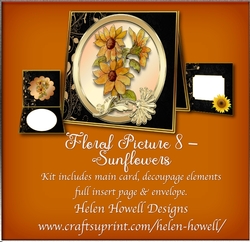 Floral Picture 8 - Tent Card - Multi Occasions Card