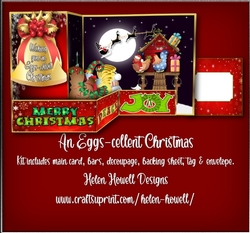 An Eggs-cellent Christmas  - Z fold Card with pop up bars. 