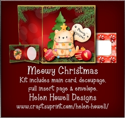 Meowy Christmas - Cut and Fold Card