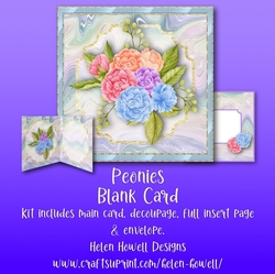 Peonies - Blank Card 