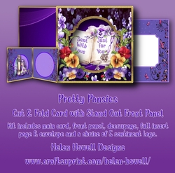 Pretty Pansies - Cut & Fold Card with Stand Out Panel - Multi Occasions