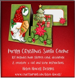Merry Christmas Santa Gnome - Side Stepper Card.