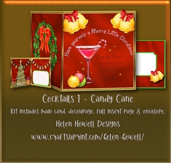 Cocktail 1 - Candy Cane - Cut & Fold Card