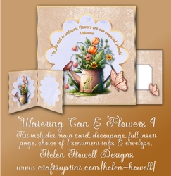 Watering Can & Flowers 4 - multi occasions card