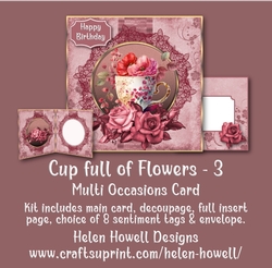 Cup Full of Flowers 3 - Multi Occasions Card