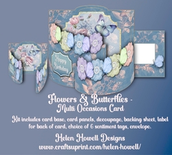 Flowers & Butterflies Bendy Card - Multi Occasions Card