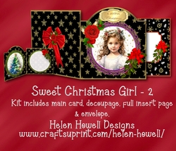 Sweet Christmas Girl 2 - Cut & Fold Card