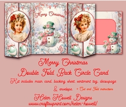 Merry Christmas double fold back circle card