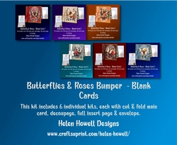 Butterfly & Roses -6 - Blank Card - Bumper Kit
