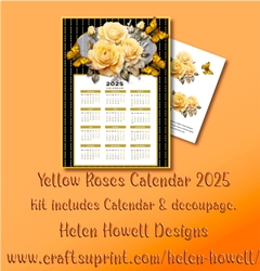 Yellow Roses Calendar 2025