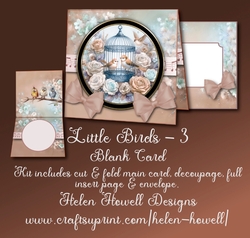 Little Bird 3 - Tent Card - Blank Card