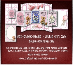 Hey Diddle Diddle - Little Girls 1-5 years - Double Accordion Gate-fold Card