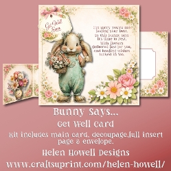 Bunny says - Get Well Card