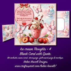 Ice Cream Thoughts 4 - Blank Card with Quote