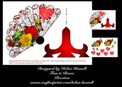 Fan & Roses - A Card for Various Occasions