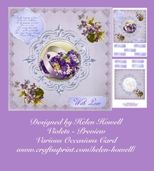 Vintage Violets - Various Occasions Card - 