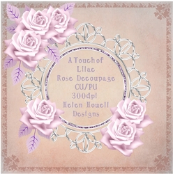 A Touch of Lilac Roses Decoupage set. 
