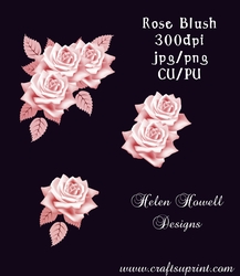 Rose Blush decoupage elements.