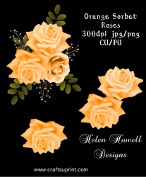 Orange Sorbet Roses - Decoupage Kit