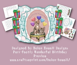Purr-fectly Wonderful Birthday - Double pop out card