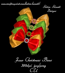 4 Christmas Bows - Digital Embellishment