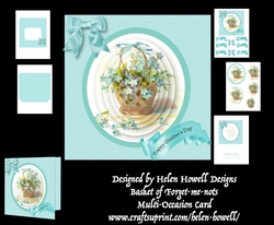Basket of Forget-me-nots - Multi Occasion Card 