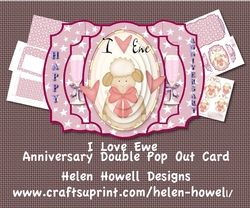 I Love You - Double Pop Out Anniversary Card