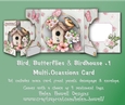 Bird, Butterflies & Birdhouse 1 - Double Gatefold Card