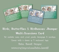 Birds, Butterflies & Birdhouses - Double Gatefold Card- Bumper