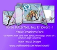 Horse, Butterflies, Bow & Flowers 1 - Double Fold Card