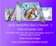 Horse, Butterflies, Bow & Flowers 3 - Double Fold Card