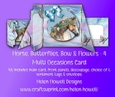 Horse, Butterflies, Bow & Flowers 4 - Double Fold Card