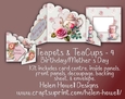 Teapots & Teacups 4 - double fold card - Birthday/Mothers Day.