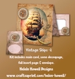 Vintage Ships 2 - Blank Card