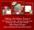 Vintage Christmas Scene 4 - Cut and Fold Card