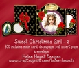 Sweet Christmas Girl 2 - Cut & Fold Card