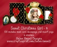 Sweet Christmas Girl 4 - Cut & Fold Card