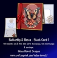 Butterfly & Roses -1 - Blank Card - Tent card