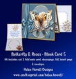 Butterfly & Roses -5 - Blank Card - Tent card