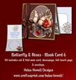 Butterfly & Roses -6 - Blank Card - Tent card