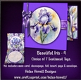 Beautiful Iris - 4 - Blank Card - but comes with 7 sentiment tags.