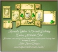 Romantic Yellow & Emerald Birthday - Double Accordion Card