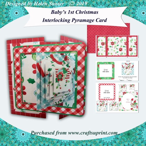 Babys First Christmas 5.5 Inch Interlocking Pyramage Card 
