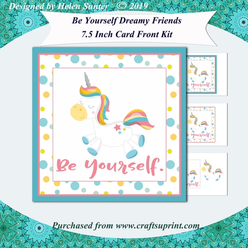 Be Yourself Unicorn 7.5 Inch Square Card Front Kit