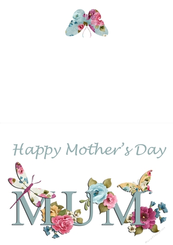 Happy Mothers Day Mum Floral Print and Fold A5 Card