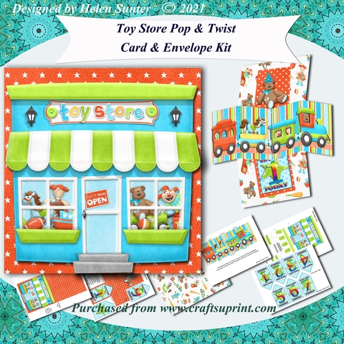 Toy Store Pop and Twist Birthday Card 