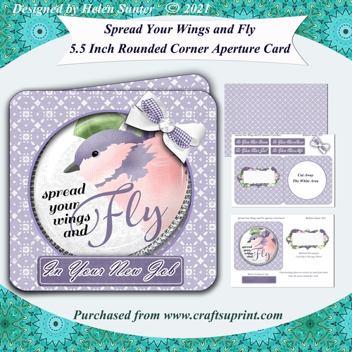 Rounded Corner Aperture Card New Life New Job New Career New Home 