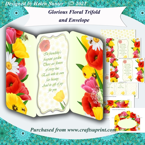 Glorious Floral Trifold Card and Envelope 