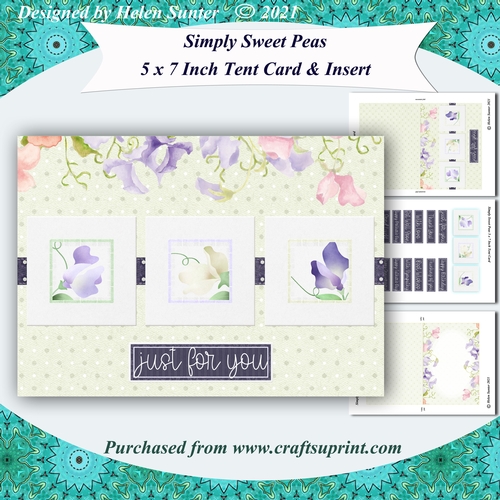 Simply Sweet Peas 5 x 7 Inch Tent Card & Insert